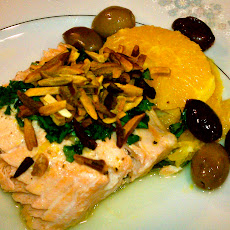 Pan Roasted Salmon with Olives, Oranges and Almonds