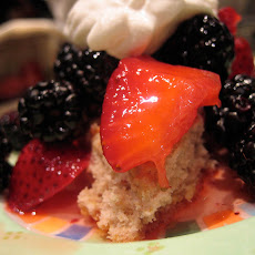 Blood Orange Scones Topped w/ Macerated Strawberries, Blackberries & Hardly Sweetened Cream