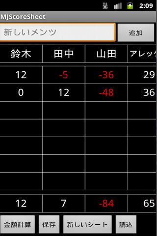 麻雀スコアシート - MJScoreSheet