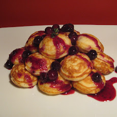 Lemon Mascarpone Stuffed Ebelskivers (Danish Pancakes) with Blueberry Thyme Compote