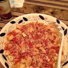 Chicken and Pasta in White Wine Garlic Sauce