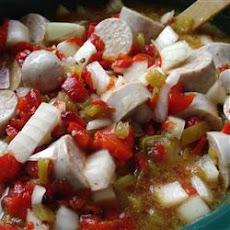 Sweet-n-Hot Beer Bratwurst Skillet