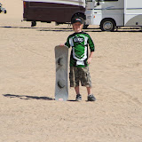 Shane getting ready to sandboard.