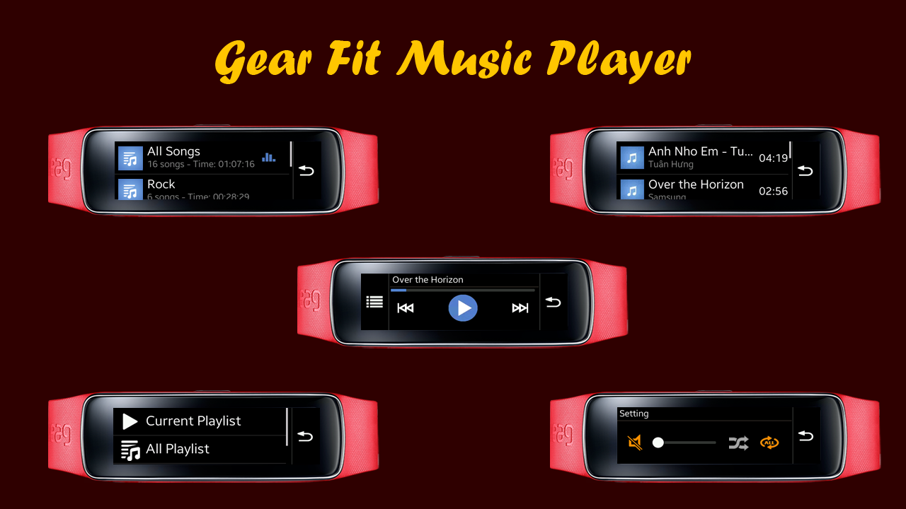 Android application Music Player for Gear Fit screenshort