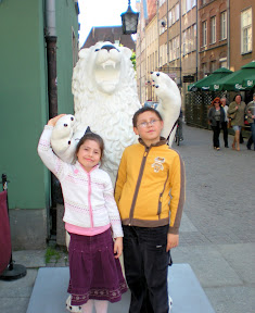 Zosia and Michalek - visiting their uncle Bogdan