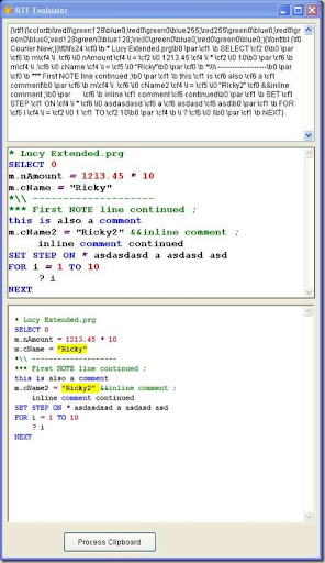 RTF Evaluator V0.9 (with HTML pane)