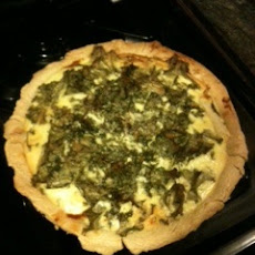 Caramelized Fennel, Goat Cheese & Mustard Green Tart