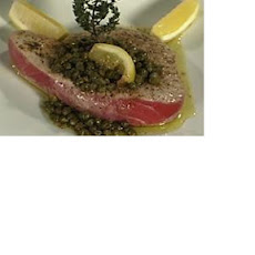 Grilled Tuna with Brown Butter Caper Sauce