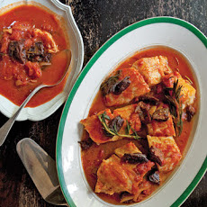 Poached Cod in Tomato Sauce with Prunes