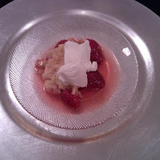 Sponge-Topped Rhubarb and Strawberries With Sheep's Milk Yoghurt