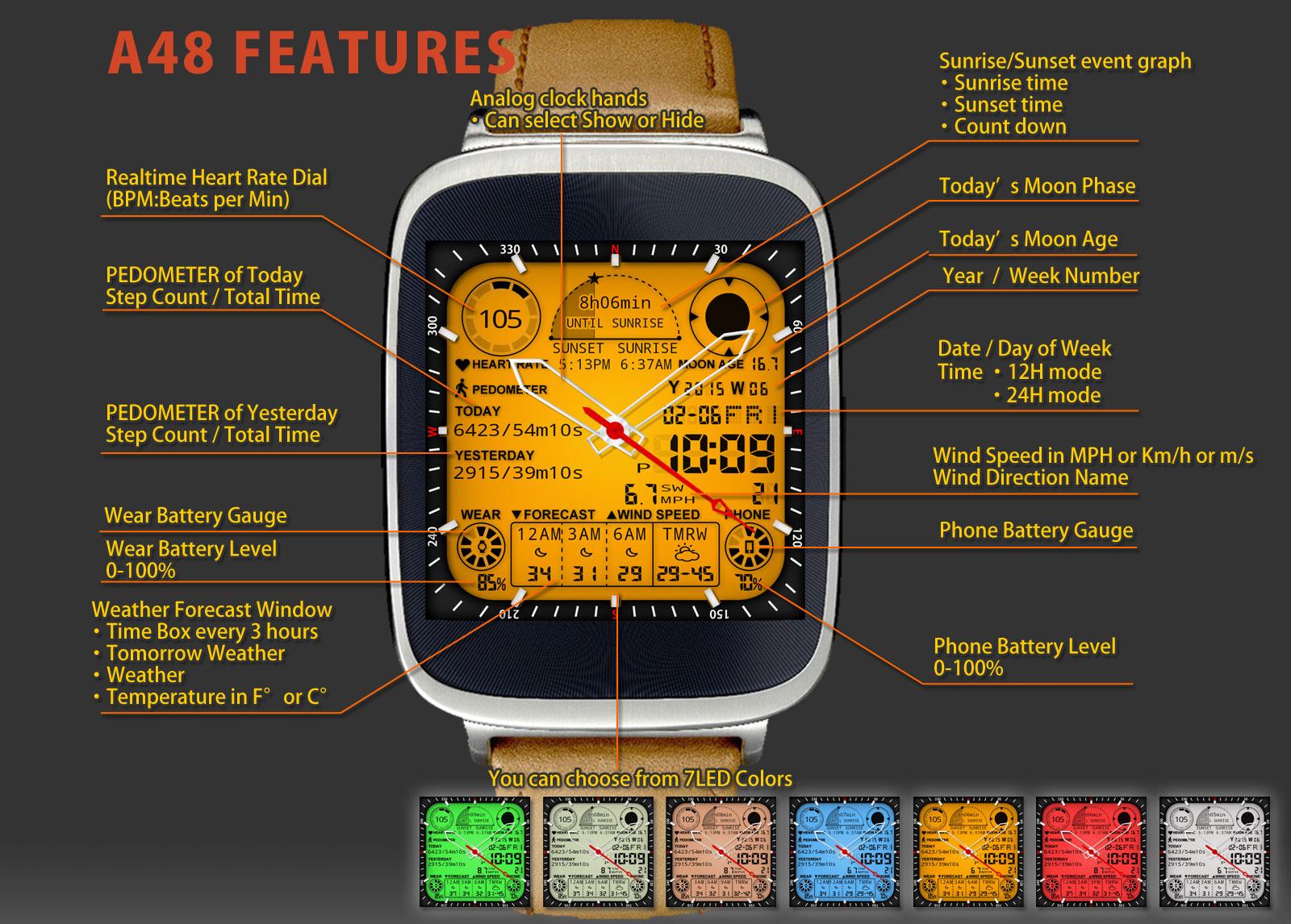 Android application A48 WatchFace for Android Wear screenshort