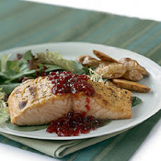 Mustard-Roasted Salmon with Lingonberry Sauce