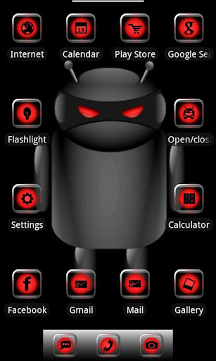 ADW Theme Droid Moonglow Red