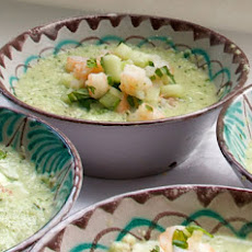 Cucumber Gazpacho with Shrimp and Melon