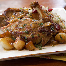 Cider-Braised Pheasant with Pearl Onions and Apples