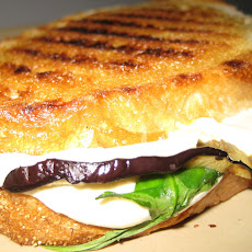 Grilled Eggplant, Arugula, and Mozzarella Panini