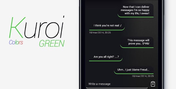 How to install Kuroi Green - EvolveSMS Theme lastet apk for laptop