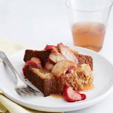 Olive Oil Cake with Roasted Rhubarb