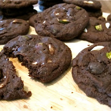 Salty Triple Chocolate Pistachio Cookies