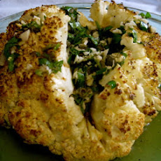 Roasted Cauliflower with Lemony, Garlicky and Capers Dressing