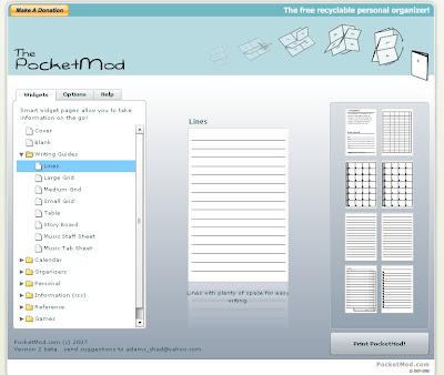 「PocketMod」A4用紙(8.5 x 11)で6ページのメモ帳が作る