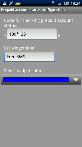 Prepaid status widget