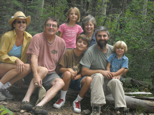 Our family on a hike in the Black Canyon, near Santa Fe, NM. From Left: Angela, Grandpa Cole, Isabella, Cyrus, Grandma Cole, Jason, and Cruz.
