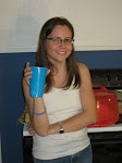 Carolyn relaxing with a soda.