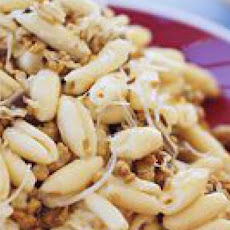 Cavatelli with Sausage, Eggplant and Saffron Cream