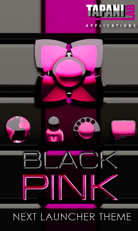 Android application pink black 3D Next Launcher screenshort