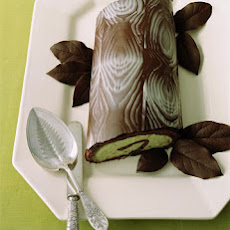 Pistachio-Chocolate Buche de Noel