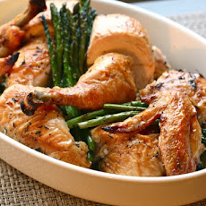 Easy Roast Chicken with Asparagus and Leeks