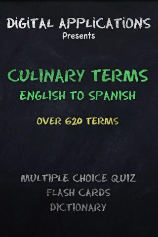 CULINARY Terms-Eng. to Spanish