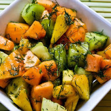 Fruit Salad Recipe with Cantaloupe, Honeydew, Pineapple, and Dill