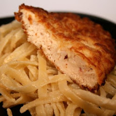 Fried Chicken Asiago W/ Artichoke Fettuccine