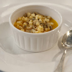 Butternut Squash Custard with Poached Quince and Pine Nuts