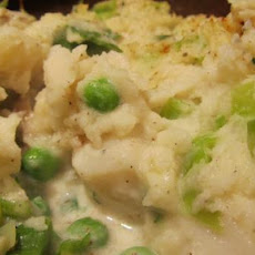 Sea Scallop and Cod Pie Topped With Mashed Potatoes