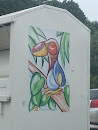 Diest Bird Painting on Container