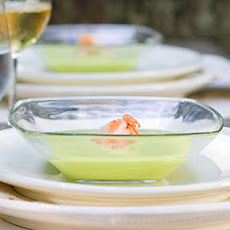Avocado Soup With Marinated Shrimp