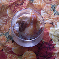 Crunchy Ginger Pumpkin Parfaits with Cider Bourbon Sauce and Maple Crème Fraiche