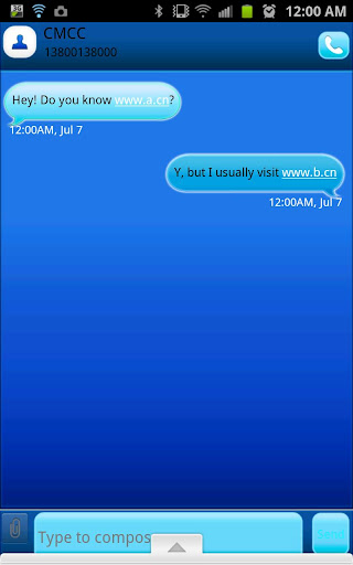 GO SMS - Bubble Blue