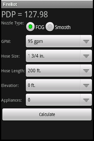 Firebot Fire Pump Calculator