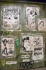 Stencil art and grafitti in Leake Street