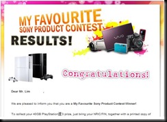 My Fave Sony Product Contest Results