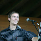 Zak Bunce enjoys a chuckle during Reed City Concerts in the Park, Summer 2007.