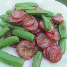 Sauteed Radishes and Sugar Snap Peas