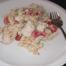 Pasta with Pesto and Poached Chicken