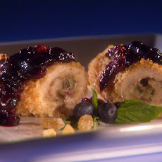 Chicken Cordon Bleu Roll-Ups with Ginger 'n' Spice Blueberry Chutney
