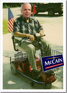 John McCain on a Rascal Scooter