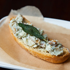 Walnut Gorgonzola Crostini with Crumble Fried Sage